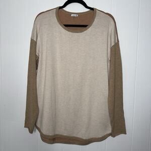 Smartwool Women’s Shadow Pine Colorblock Sweater Almond Heather Size Large